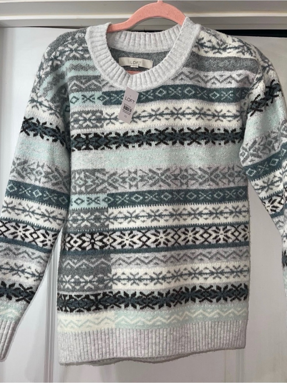 LOFT Patchwork Fair Isle Sweater